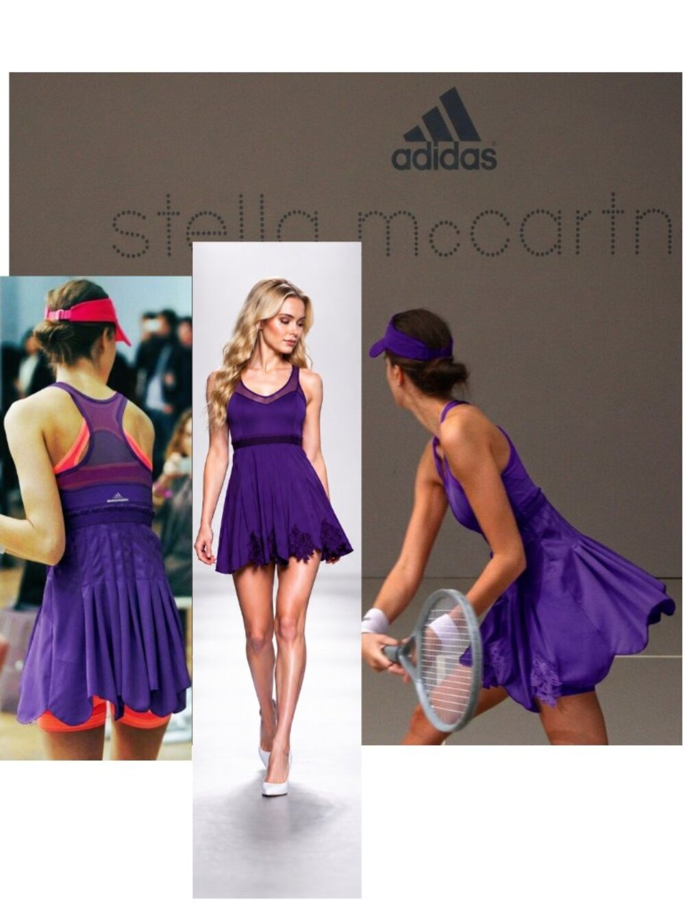 Nwt Adidas Stella McCartney STUNNING Purple Tennis Dress Pleated Skirt L Large